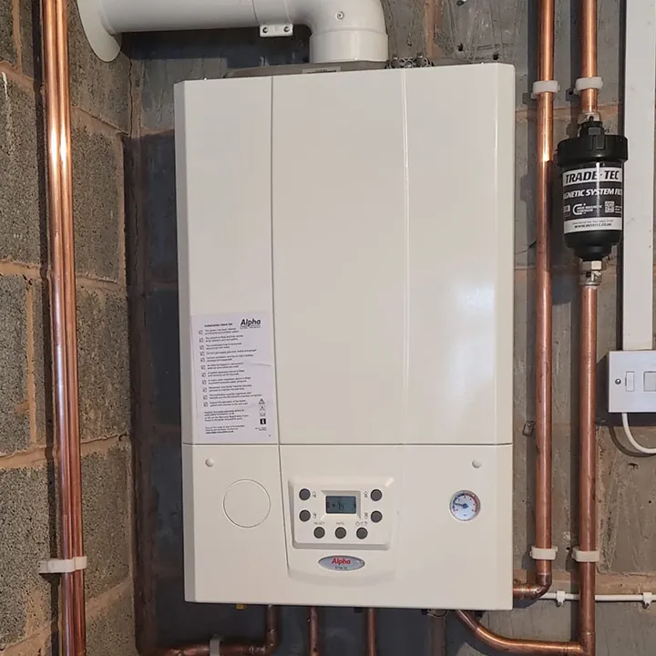 boiler on brick wall